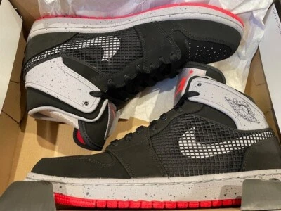 Nike Air Jordan 1 Retro 89 Medio Negro Rojo Fuego Cemento 599873-003 EE. UU. Hombres 9.5 NUEVO Foto 1 de 4