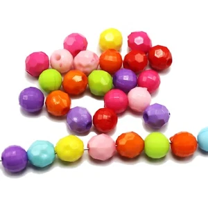 200 Mixed Bubblegum Color Acrylic Faceted Round Beads 8mm(0.32") Disco Ball - Picture 1 of 6