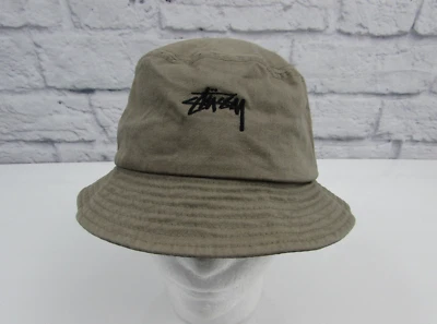 Khaki & Black Stüssy logo Bucket Hat O/S  (23" 52 cm.) VGC - Image 1 of 4