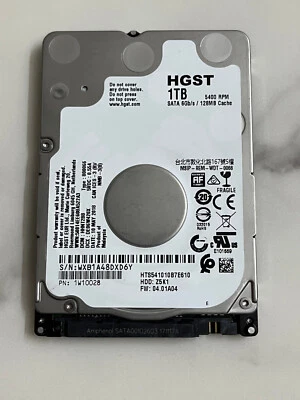 2.5" SATAIII HGST HTS541010B7E610 1TB 5400 RPM 6Gbps 128MB Cache Laptop HDD - Image 1 of 4