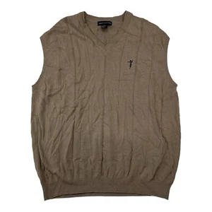 Chaleco Suéter Fairway Outfitters Marrón Topo Tejido Cuello en V Talla XL 100% Algodón Golf - Imagen 1 de 9