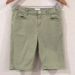 The Children's Place Girls 14 Green Bermuda Denim Shorts Adjustable - Picture 1 of 8