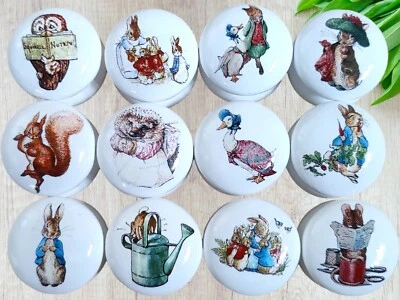 Peter Rabbit Drawer Knobs. Beatrix Potter Décor, Nursery/Kids Furniture Handles - Image 1 of 4