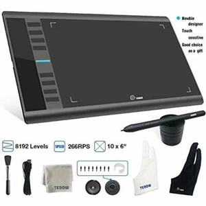 Tablet Digital Drawing Board Graphics Hand Paint Large Pad Pen 10" Keys Art FS - Picture 1 of 10