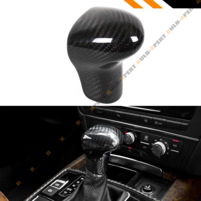 FOR 2013-2016 AUDI A4 A5 A6 Q5 Q7 ADD-ON REAL CARBON FIBER SHIFT GEAR KNOB COVER - Image 1 of 4