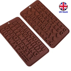 Pair of Happy Birthday Message + Numbers + Alphabet Silicone Cake Topper Moulds - Picture 1 of 6