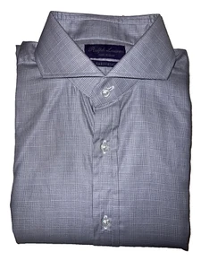 Ralph Lauren Purple label Men's Italian Dress Shirt 16 Cotton Button Down Brown - Picture 1 of 9