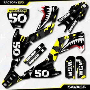 Black & Yellow Savage Camo Racing Graphics Kit fits 17-24 Husqvarna TC50 TC 50 - Imagen 1 de 5