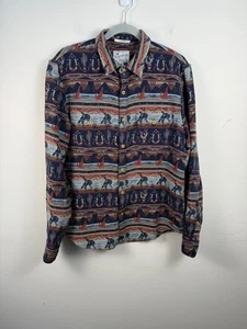 Lucky Brand Men’s Gallup Western Cowboy Print Jacquard Button Overshirt Shirt - Picture 1 of 7