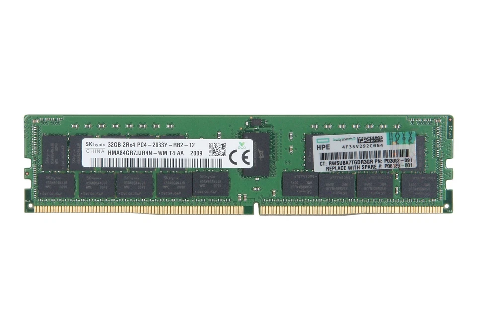 HPE 32GB 1Rx4 PC4-2933Y-RB2 DDR4 Proliant Gen10 RAM ECC / P06189-001, P00924-B21 - Bild 1 von 1