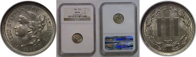 1881 Nickel Three Cent   NGC MS-64 - Image 1 of 3