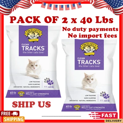 Dr. Elsey's Clean Tracks areia aglomerada argila gato 40 lb pacote com 2 baixo odor de poeira Ctrl - Imagem 1 de 4