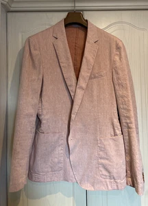 Hugo Boss LINEN JACKET - SALMON PINK NEW - SIZE 46R - Picture 1 of 4