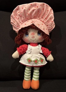 Strawberry Shortcake Rag Doll 14" Soft Plush Stuffed Toy Yarn Hair Pink Hat 2021 - Picture 1 of 3
