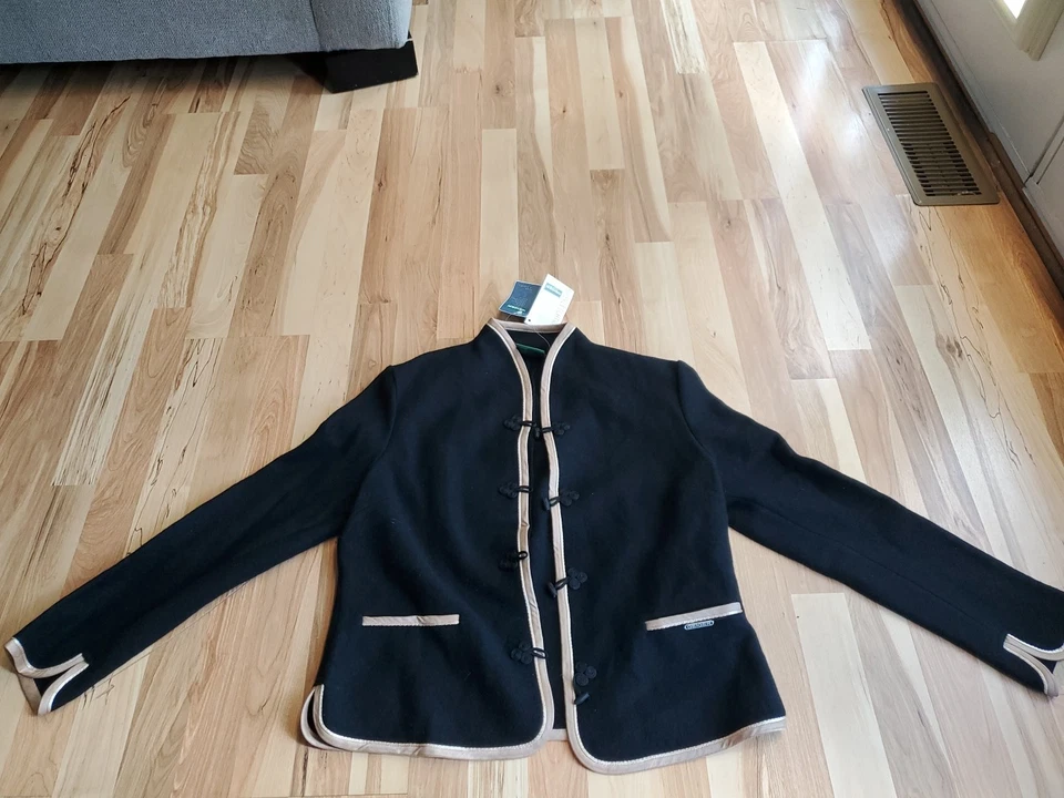 Blazer Geiger de lana negro con ribete tostado talla 40 nuevo con etiquetas para mujer Foto 1 de 4