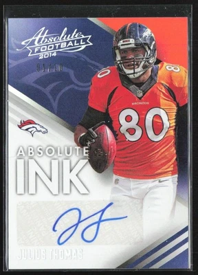 Julius Thomas 2014 Panini Absolute Ink Spectrum Platinum Auto /10 #AB-JT Denver - Image 1 of 2