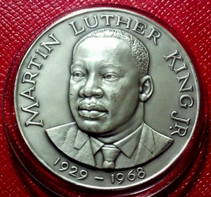 RARO Martin Luther King Jr.-"Tengo un sueño" por Maco 4,12 oz.999 plata antigua - Imagen 1 de 5