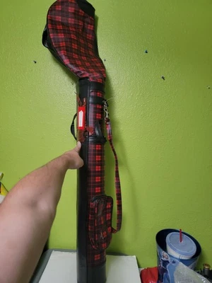 Bolsa de viaje para palos de golf a cuadros rojos  Foto 1 de 4