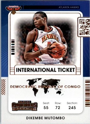 2021-22 Panini Contenders International Ticket #28 Dikembe Mutombo - BSK - Image 1 of 2