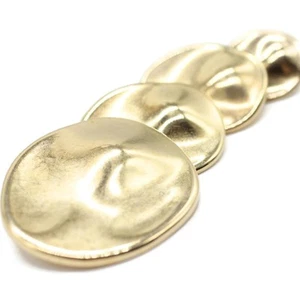 Gold Metal Shank Buttons - 12 Pcs - 4 Size Options - Luxury Wrinkle Irregular... - Picture 1 of 4