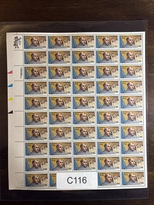 C116 US Air Mail Mint Sheet, 44 cent Father Junipero Serra, Mint NH - Image 1 of 3