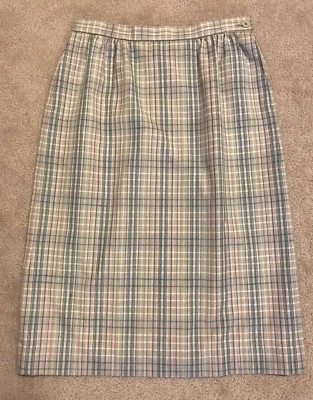 Falda lápiz Country Sophisticates Petite by Pendleton a cuadros beige/rosa/azul talla 6 Foto 1 de 4