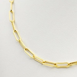 "Collar de cadena de eslabones de oro amarillo de 14 K de 3 mm, alargado, 16"" 18"" 20""" - Imagen 1 de 7