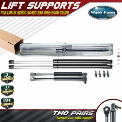 4 件罩子和后备箱升降支撑减震支柱适用于雷克萨斯 SC300 SC400 带锅炉 — 第 1/4 张图片