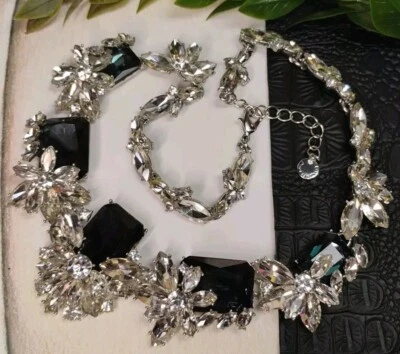 Grueso! Collar llamativo tono plata Charter Club ¡con pedrería azul/claro! Foto 1 de 4