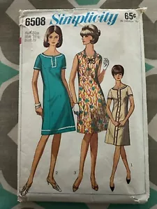 VESTIDO SIMPLICITY AÑOS 60 PATRÓN 6508 VINTAGE TALLA 18 1/2 39 BUSTO - Imagen 1 de 2