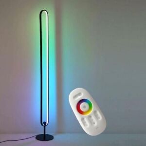 RGB Colour Changing LED Corner Floor Lamp Minimalist Mood Light 140cm Tall- Oval