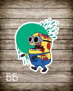 Minion Zombie mini Stickers,Cute, Funny decal For Laptop, Phone, Case,etc - Picture 1 of 2