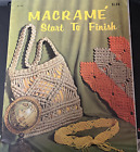 Macrame Start To Finish Vintage Craft Pattern Book Necklaces Purse Belt 1971