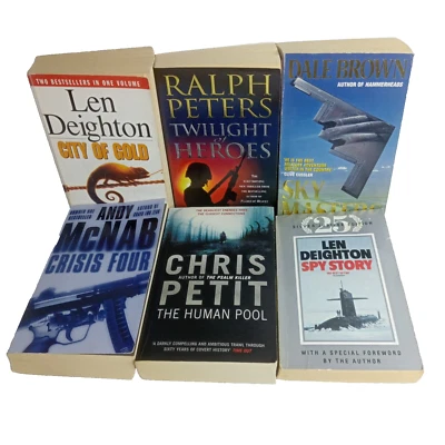 6 x Thriller Suspense Mystery Action Spy Espionage War Small Paperback Fiction - image 1 of 4