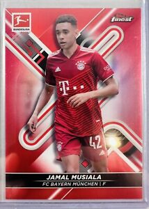 Jamal Musiala 2021-22 Topps Finest Bundesliga Red Refractor #/5 SP Bayern Munich
