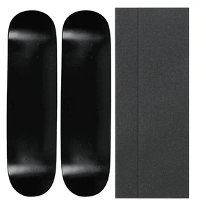 2 Blank Skateboard Decks 8.5 in Dip Black w/Jessup Grip - Picture 1 of 5