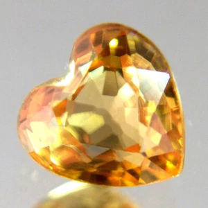 0.77cts Heart Golden Yellow Natural Sapphire Loose Genuine Gemstones - Picture 1 of 3