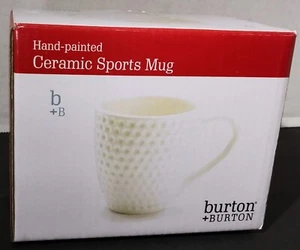 Burton + Burton Ceramic Golf Ball Sports Coffee Mug 13 Oz White Cup New With Box - Picture 1 of 9