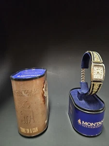 Montana Silversmiths Vintage Womens Two Tone Barbed Wire, Texas Star Watch. NEW  - Picture 1 of 21