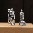 Solid 925 Sterling Silver Lucky Hollow Leaf Lotus Bottle Guanyin Buddha Pendant 