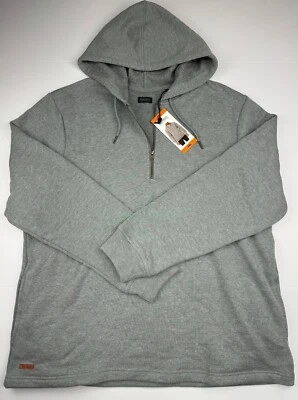 Buffalo David Bitton Men's 1/4 Zip Fleece Hoodie Sweatshirt Light Gray XXL - Image 1 of 4