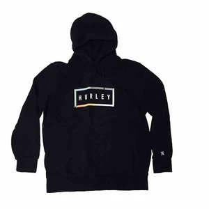 HURLEY LOGO HOODIE NWOT Men’s Large Black Sweatshirt *Never Used * Fine Cond - Picture 1 of 9