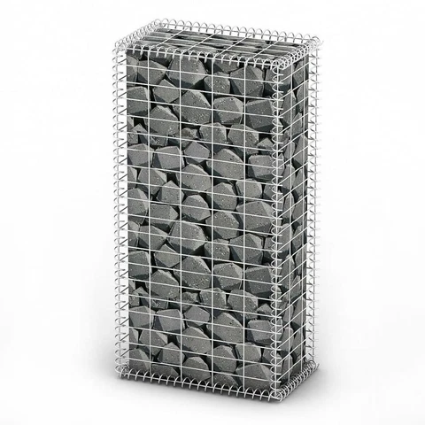 Gabion Basket with Lids Galvanized Wire 39.4x19.7x11.8 Cover