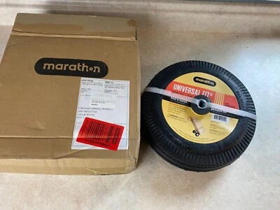 Marathon Universal Fit Air Filled 4.10/3.50-4 Rubber Tire On Steel Rim New - Imagem 1 de 4
