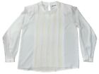 Yves St Clair Vintage 80s Womens L Blouse Crochet Lace Embroider Dress Shirt
