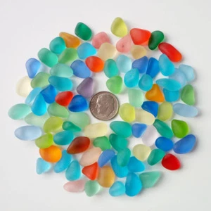 Medium Size 10-14 mm Undrilled Beach Glass Sea Glass Beads For Jewelry Making - Picture 1 of 47