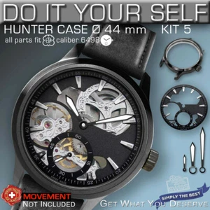 DO IT YOURSELF KIT 5: HUNTER CASE 44MM,  DIAL, HANDS, for MOVEMENT ETA 6498 - Picture 1 of 6