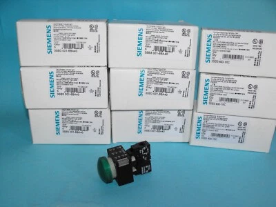 Siemens 3SB3001-6BA40+3SB3400-1RC.Indicator Light.Green.(LOT10PCS).NEW - Image 1 of 4