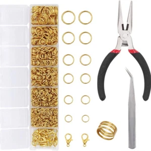 1 Box 1500pcs Open Jump Ring,Lobster Clasps Kit Jewelry Findings Repair Tools - Picture 1 of 18