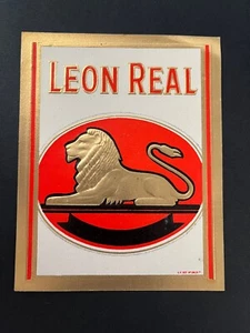 Vintage label tobacco cigar cigars Leon Real red white golden black #248 - Picture 1 of 3